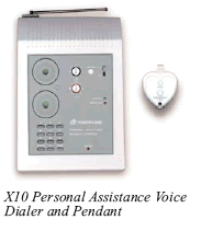 X10 Personal Assistance Voice Dialer and Pendant