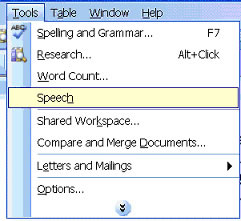 Photo of Microsoft Word Tools Menu
