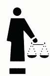 Graphic of the Community Legal Aid Society, Inc. logo,  of which the Disability Law Program is a part. It is a simple black and white figure of a person holding a scale.