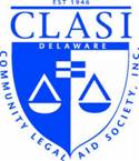 Community Legal Aid Society, Inc. of Delaware, CLASI Logo, in blue and white, with the scales of justice balanced in the center of a sheild, and the established date 1946 at the top of the logo.
