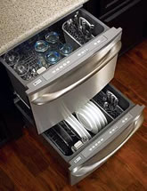 Photo of under-counter, two-drawer dishwasher
